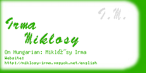 irma miklosy business card